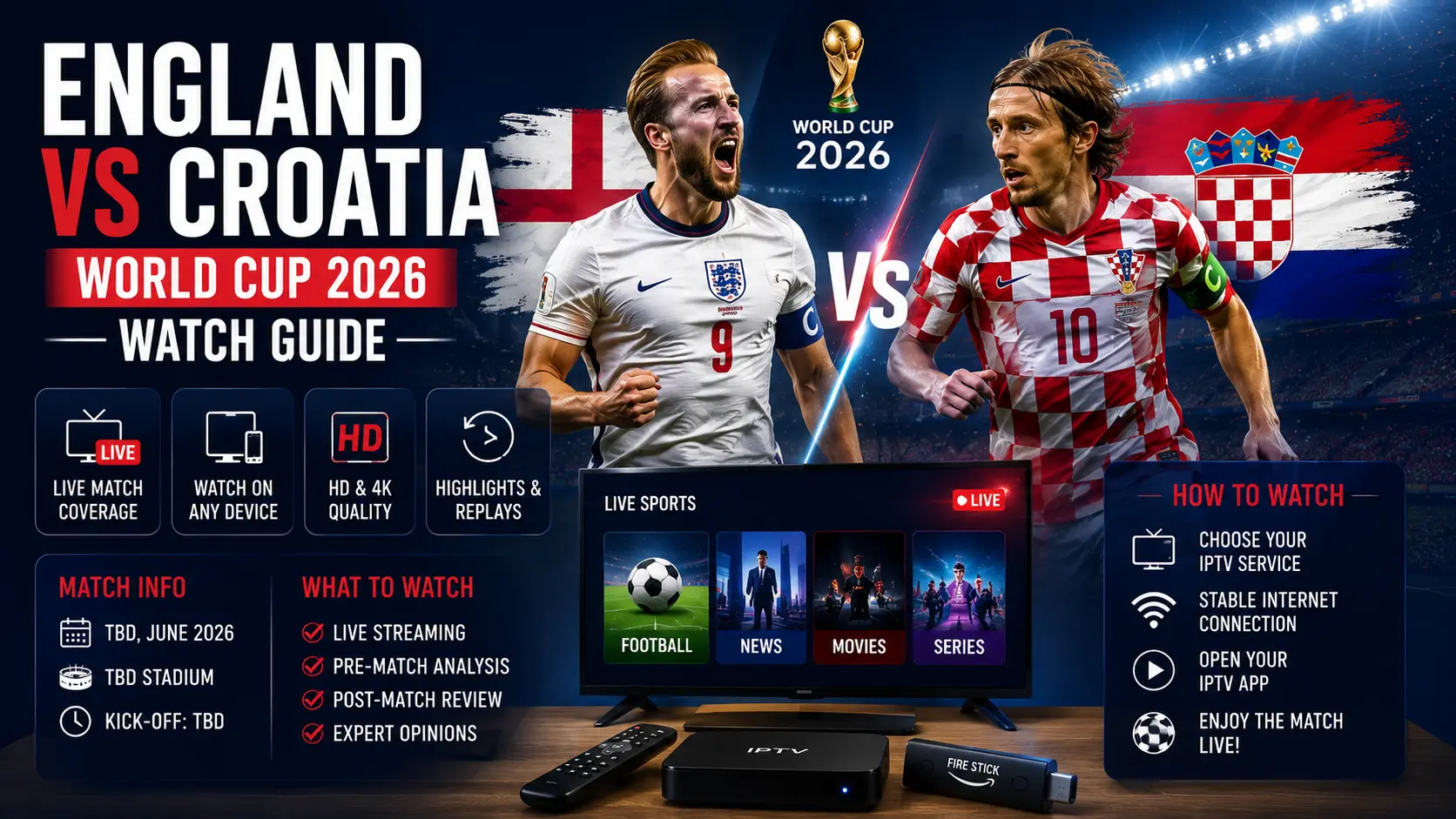 England versus Croatia World Cup 2026 viewing and streaming setup guide